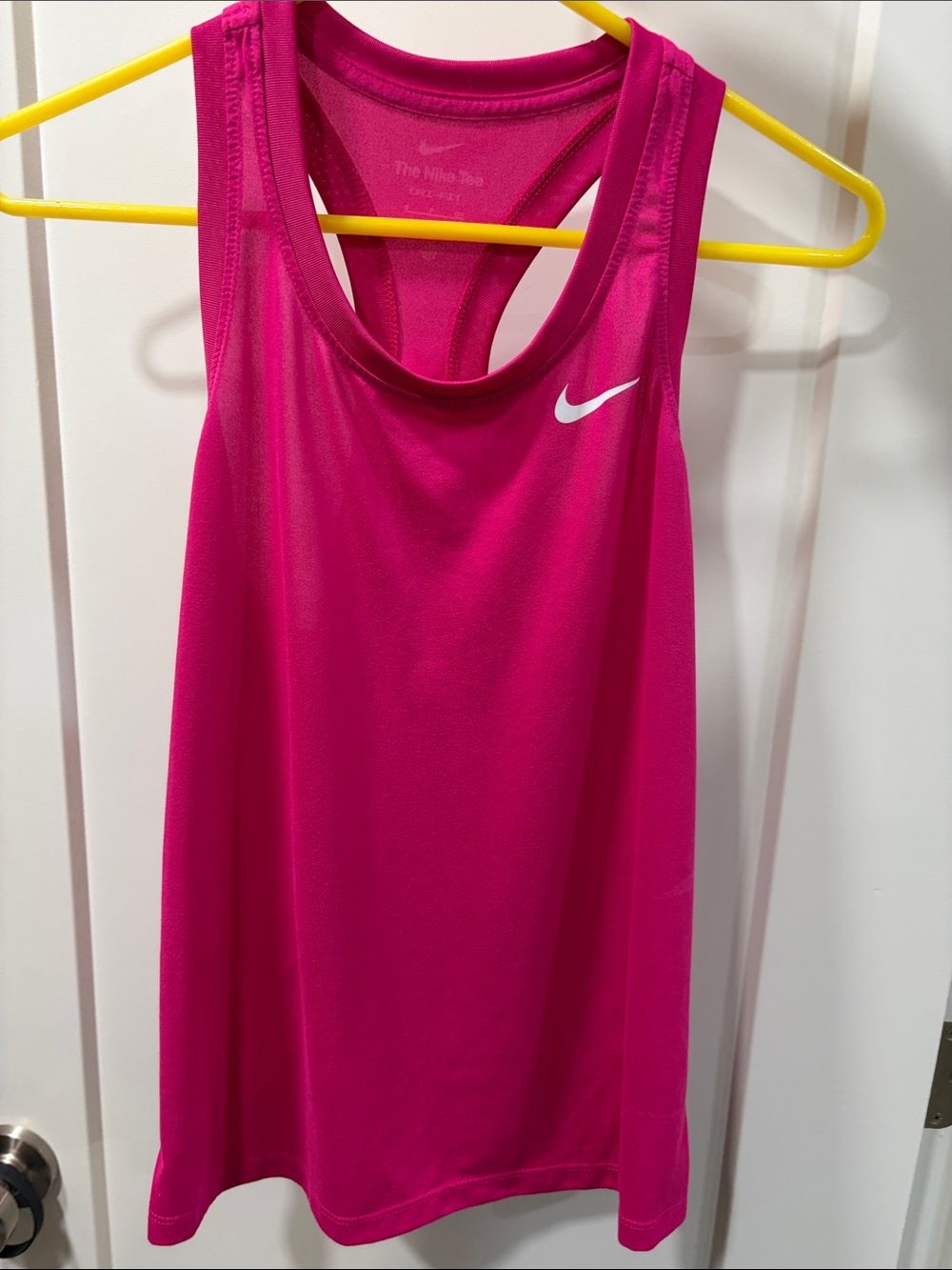 Nike Pink Athletic Racerback Tank with White Swoosh